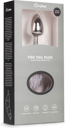 Easytoys Fox Tail Plug Πρωκτική Σφήνα Silver 45cm