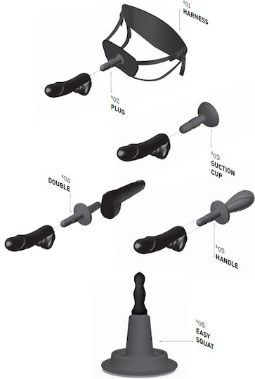 Hung System Corny Butt Plug Πρωκτική Σφήνα Μαύρη 22.5cm