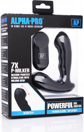 XR Alpha-Pro P-Milker Prostate Stimulator with Milking Bead Πρωκτικός Δονητής Μαύρος