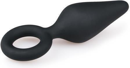 Easytoys Buttplug with Pull Ring Medium Πρωκτική Σφήνα Medium Black 12cm
