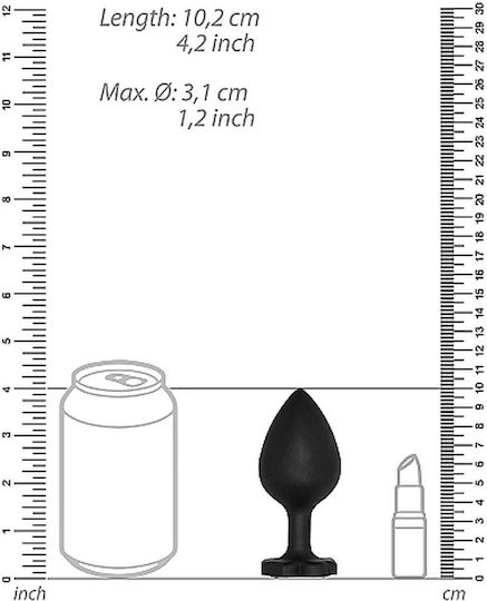 Shots Ouch Extra Large Lucky Diamond Butt Plug Анална тапа XLarge Black 9.6см