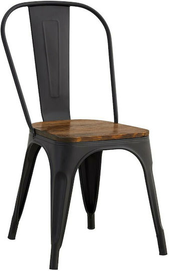 Καρέκλα Relix Wood Dark Oak 45x53x85εκ.