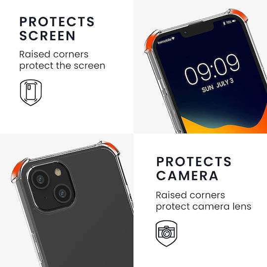 KWmobile Metal Necklace Back Cover Silicon cu Curea Transparent / Silver (iPhone 14 Plus)