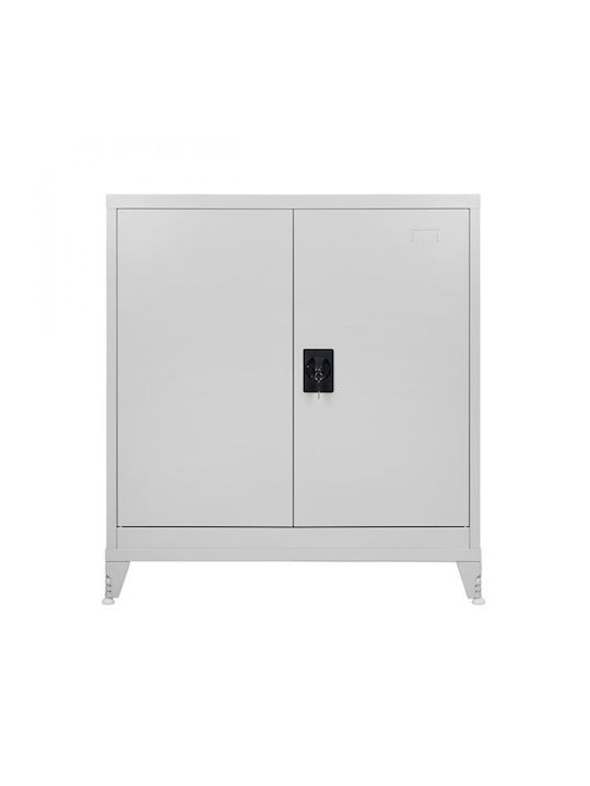 Double-leaf Metal Outdoor Cabinet with Locking Capability with 1 Shelf 90x40x90 cm E6000,1