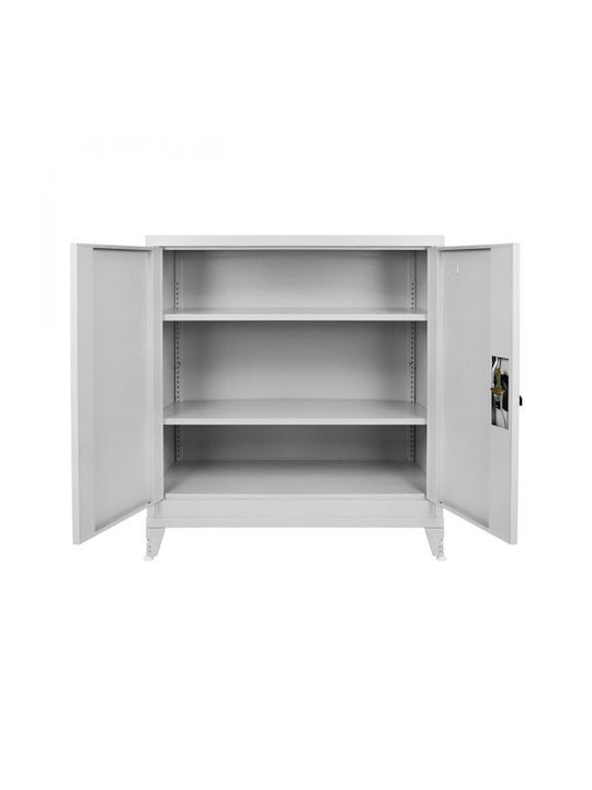 Double-leaf Metal Outdoor Cabinet with Locking Capability with 1 Shelf 90x40x90 cm E6000,1