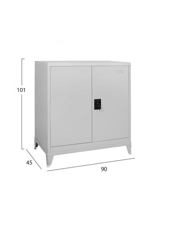 Double-leaf Metal Outdoor Cabinet with Locking Capability with 1 Shelf 90x40x90 cm E6000,1