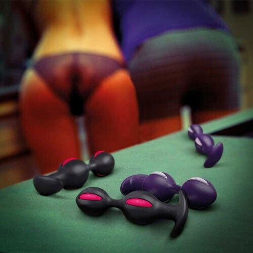 Fun Factory B Balls Jiggle Anal Plug Duo-Silikon Dark Violet 12.6cm
