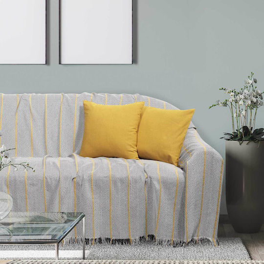 Das Home 0216 Cuverturi Pentru Canapea 2 Locuri Jacquard 180x250cm Galben