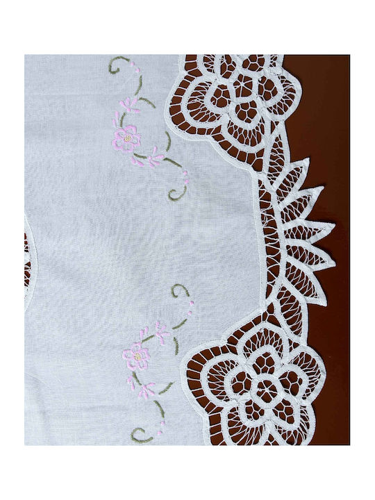 Silk Fashion Nx419 Cotton Lace Rotunda Tablecloth Λευκό 90cm