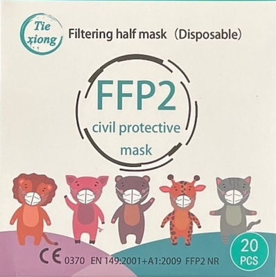 Tiexiong Civil Protective Kids Mască de protecție FFP2 pentru copii Alb 20buc