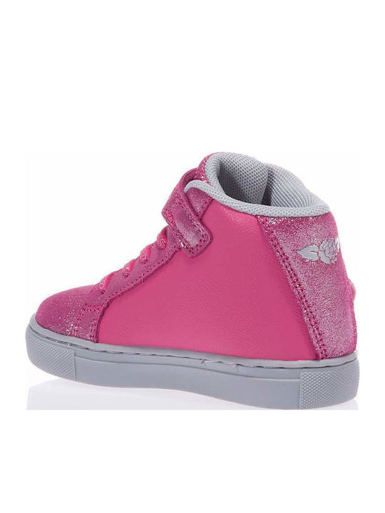 Παιδικά Sneakers High με Σκρατς & Φωτάκια Φούξια