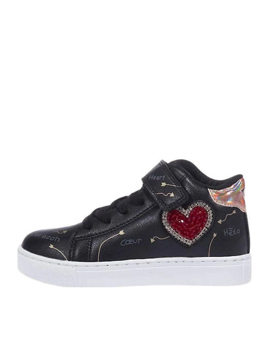 Παιδικά Sneakers High με Σκρατς Μαύρα