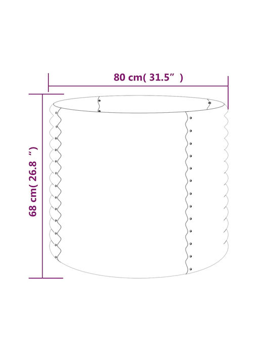 vidaXL Planter Box Metallic Gray 80x80x68cm.