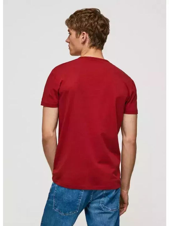 Pepe Jeans Men's T-Shirt Monochrome Burgundy