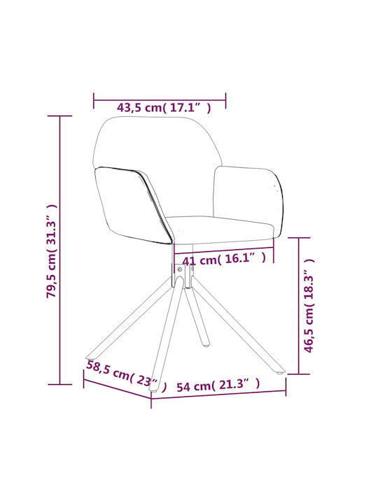 Stühle Speisesaal Blue 2Stück 54x58.5x79.5cm