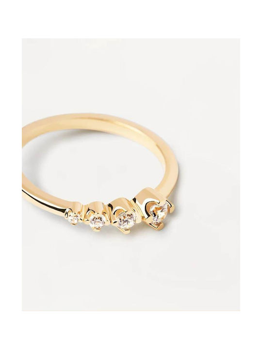 P D Paola Women's Gold Plated Silver Ring with Zircon