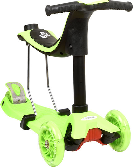 Athlopaidia Kinderroller 3-Rad mit Sitz für 3+ Jahre Grün