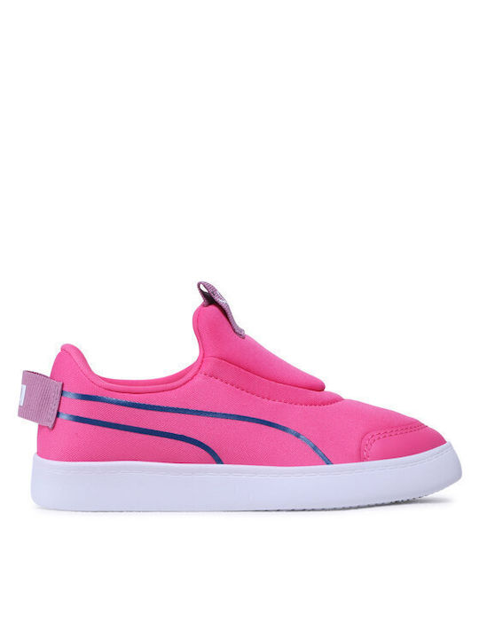 Puma Παιδικά Sneakers Courtflex v2 Slip-on για Κορίτσι Ροζ