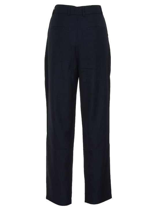 Fiorel Women's Fabric Trousers Navy Blue