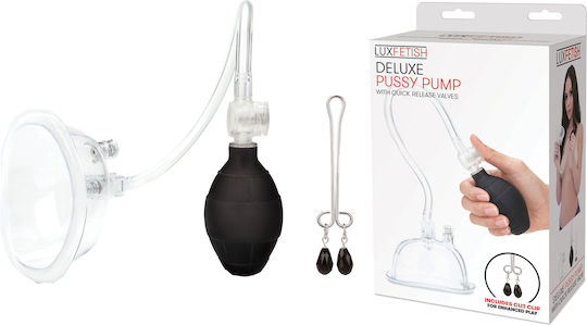 Lux Fetish Deluxe Pussy Pump Vagina and Clitoral Suction Device Black