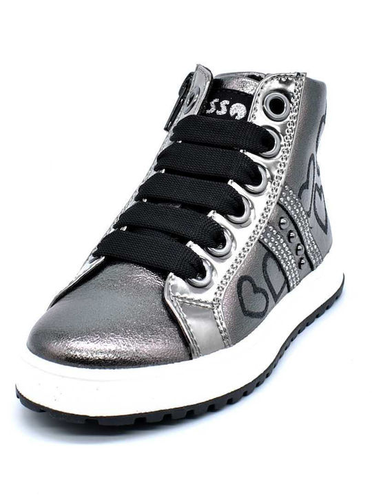 Παιδικά Sneakers High Ασημί