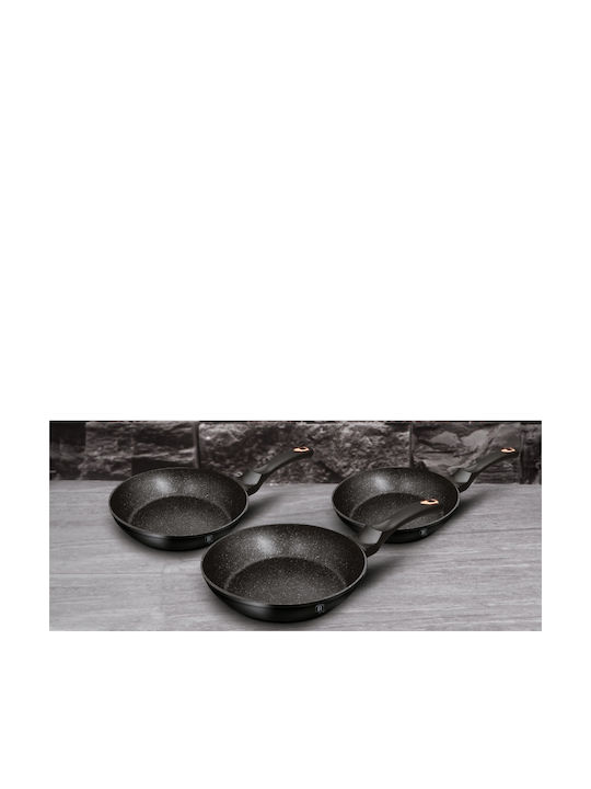 Berlinger Haus Black Rose Collection Pans Set of Aluminum with Non-stick Coating 3pcs