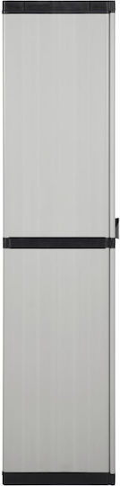 Двукрилен гардероб Пластмаса с разделител и 3 рафтове Grey / Black 68x40x168бр