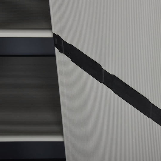 Двукрилен гардероб Пластмаса с разделител и 3 рафтове Grey / Black 68x40x168бр
