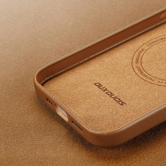 Dux Ducis Grit Back Cover Synthetic Leather 2mm Brown (iPhone 14)