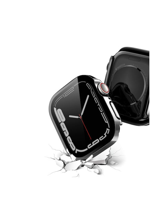 Dux Ducis Hamo Plastic Case with Glass in Black color for Apple Watch 45mm