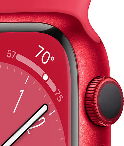 Apple Watch Series 8 Aluminium 45mm Wasserdicht mit Pulsmesser (Red)