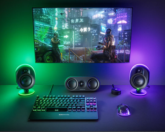 SteelSeries Arena 9 Ασύρματα Ηχεία Υπολογιστή 2.0 με RGB Φωτισμό και Bluetooth Μαύρα