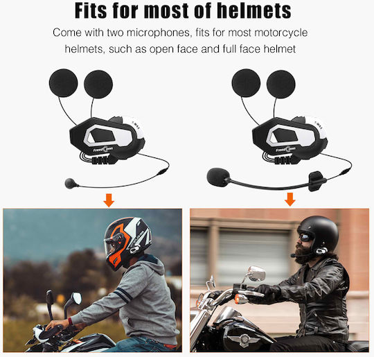 FreedConn T-MAX-S Мотоциклетна комуникационна система за един каскет с Bluetooth