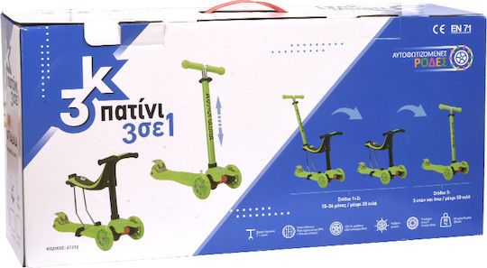Athlopaidia Kids 3-Wheel Scooter with Seat for 3+ Years Blue