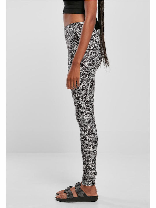 Women's Long Legging High Waisted Black Paint
