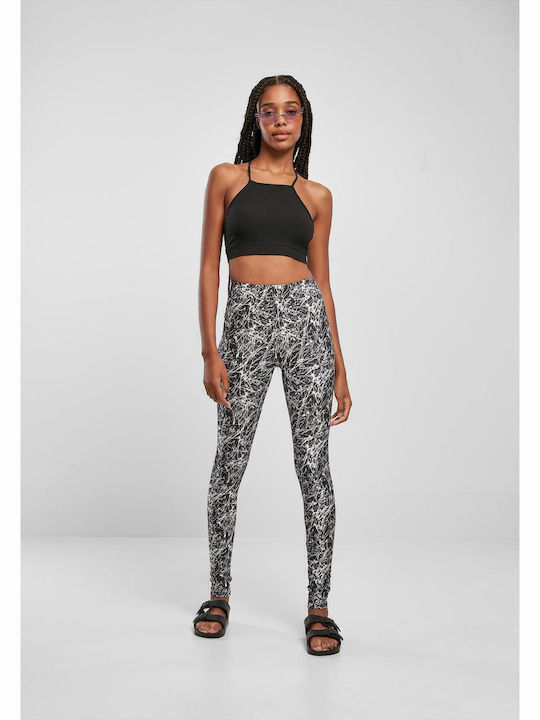 Women's Long Legging High Waisted Black Paint