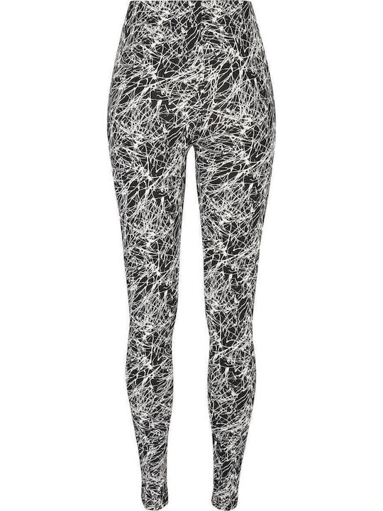 Women's Long Legging High Waisted Black Paint