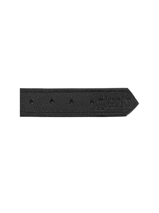 Gloriapets Drymilled Κολάρο Σκύλου Δερμάτινο σε Μαύρο χρώμα 15mm x 30cm
