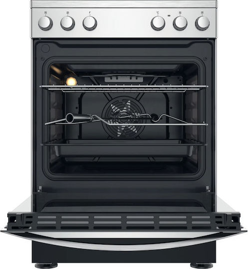 Indesit Herd 69Es mit Keramikkochfeldern B60cm. Inox