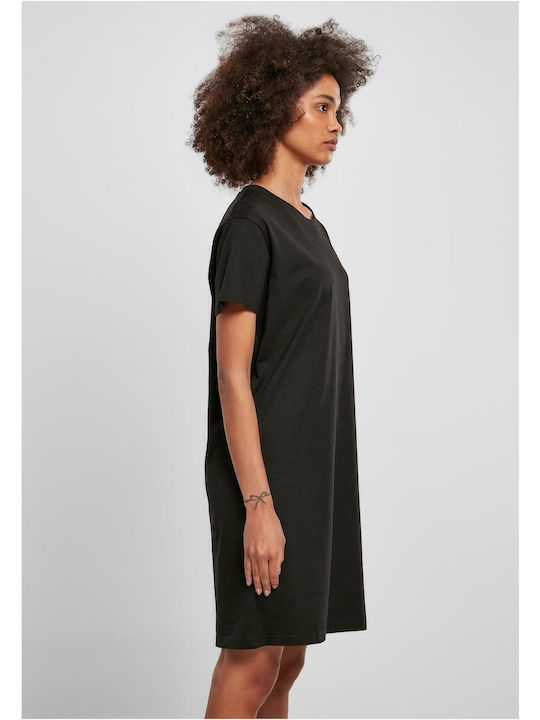 Καλοκαιρινό Mini Αθλητικό Φόρεμα T-shirt Κοντομάνικο Μαύρο