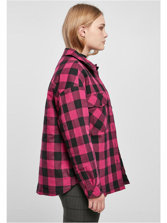 Дамско Проверено Wild Violet Overshirt Oversized