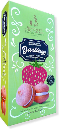 Biscotti Tsoungari Бисквити Darlings С пълнеж Ягода 1бр 130гр