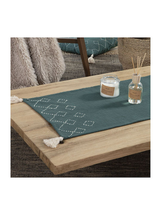 Nef-Nef Homeware Ράνερ Βαμβακερό Chiara Green 45x150εκ.