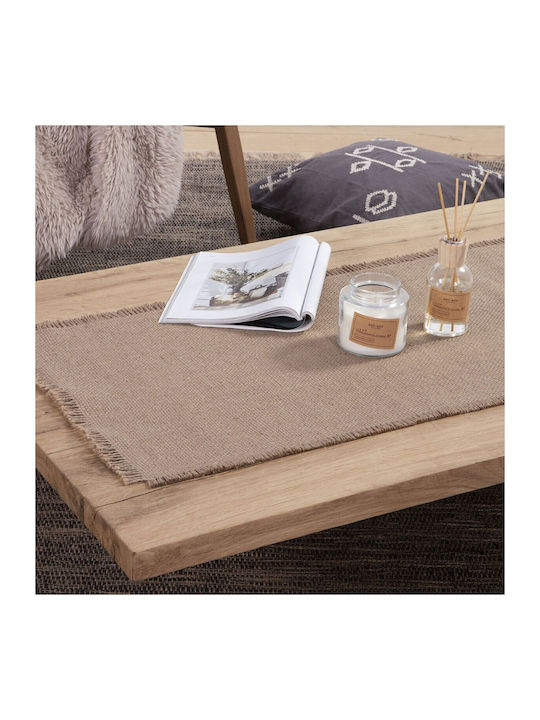 Nef-Nef Homeware Varis Microfiber Tablecloth Runner Natural Jute Ivory 45x150cm