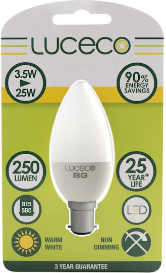 Luceco LED Лампа 3.5W За Накрайник B15d Топло Бяло 250 Лумени LC15W3W25-LE