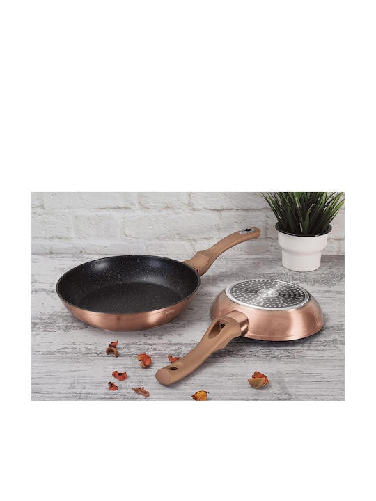 Berlinger Haus Metallic Line Pfannen-Set aus Aluminium Rose Gold Collection mit Innenbeschichtung aus Stein 2 Stück