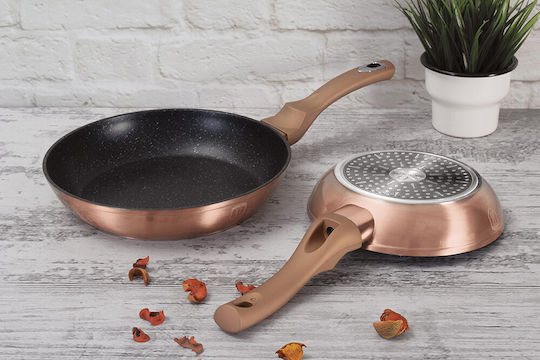 Berlinger Haus Metallic Line Pfannen-Set aus Aluminium Rose Gold Collection mit Innenbeschichtung aus Stein 2 Stück