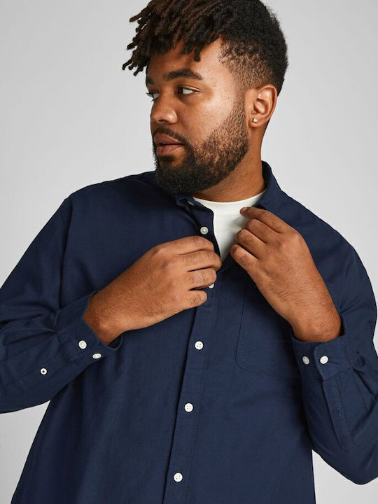 Long-sleeved Cotton Shirt Navy Blazer