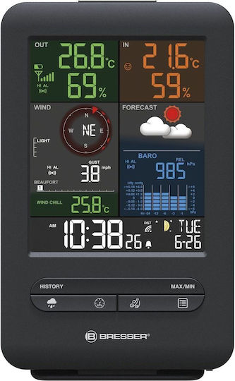 Bresser Beaufort 5-in-1 Weather Centre Wireless Digital Weather Station Tabletop Black