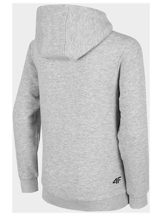 4F Boys Hooded Sweatshirt with Zipper Gray